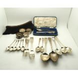 A collection of silver including George III silver table spoons by James McKay, Edinburgh 1814,