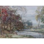 JOHN HAMILTON GLASS River landscape, signed, oil on board, 32 x 43cm Condition Report:Available upon