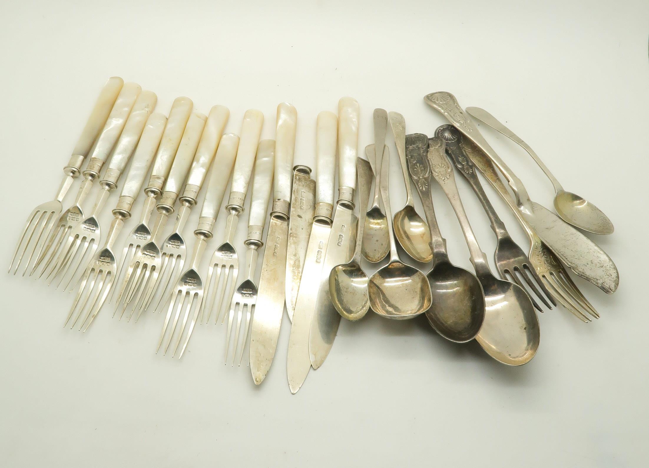 A collection of silver including an Irish silver teaspoon by Samuel Neville, Dublin, single struck