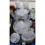Assorted cut glass and crystal including vases, baskets, sundae dishes etc Condition Report:Not