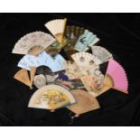 A LARGE QUANTITY OF MAINLY MODERN AND NOVELTY FANS including modern sandalwood fans, tourist fans,