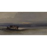 A WAYTE Cattle on a moorland, watercolour,inscribed verso 6.5 x 11.5cm Condition Report:Available