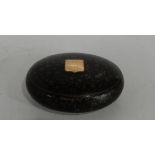 A niello oval snuff box, with blank cartouche, possibly Russian Condition Report:Available upon