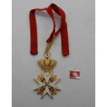 SOVEREIGN ORDER OF ST.JOHN OF JERUSALEM Knights Hospitaller, Knights Dame medal, 8.5cm long