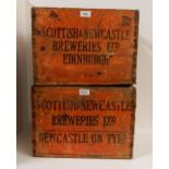 Two wooden beer bottle crates from Scottish and Newcastle Breweries Ltd Edinburgh Condition Report:
