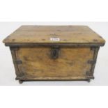 A small wooden iron bound chest on shaped feet Condition Report:Available upon request