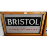 A framed and glass fronted Bristol Tipped Cigarettes advertising sign Condition Report:Available