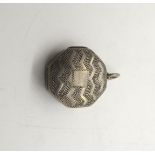 A George III silver vinaigrette, of octagonal form with engine turned decoration, by Samuel