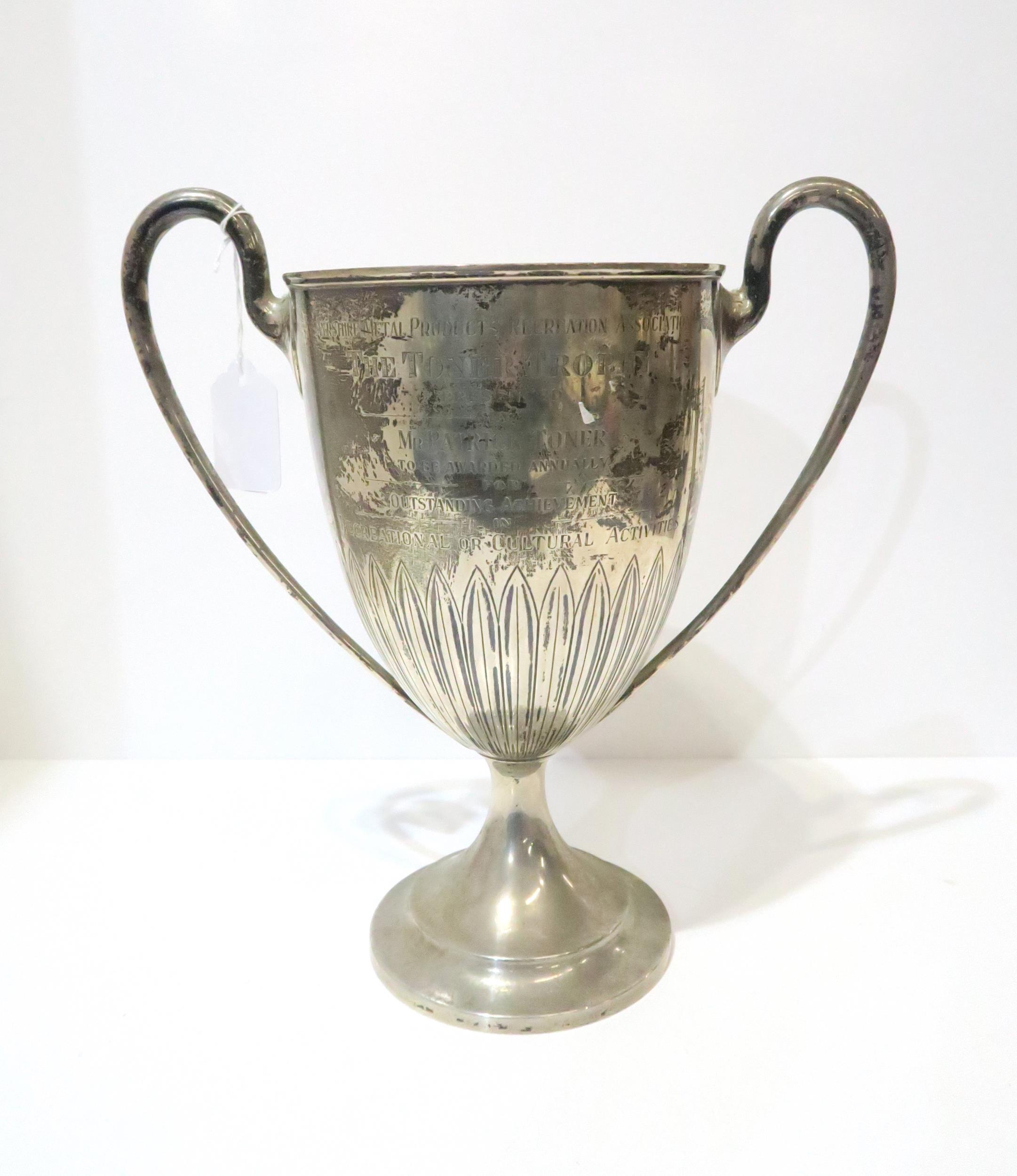 An Edwardian Silver presentation trophy cup, Ayrshire Metal Products Recreation Association,