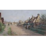CRESWICK BOYDELL Country village scene, signed, watercolour, 32 x 57cm Condition Report:Available