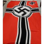 A WW2 German naval battle flag, Reichskriegsflagge , approximately 3.2m in length Condition Report: