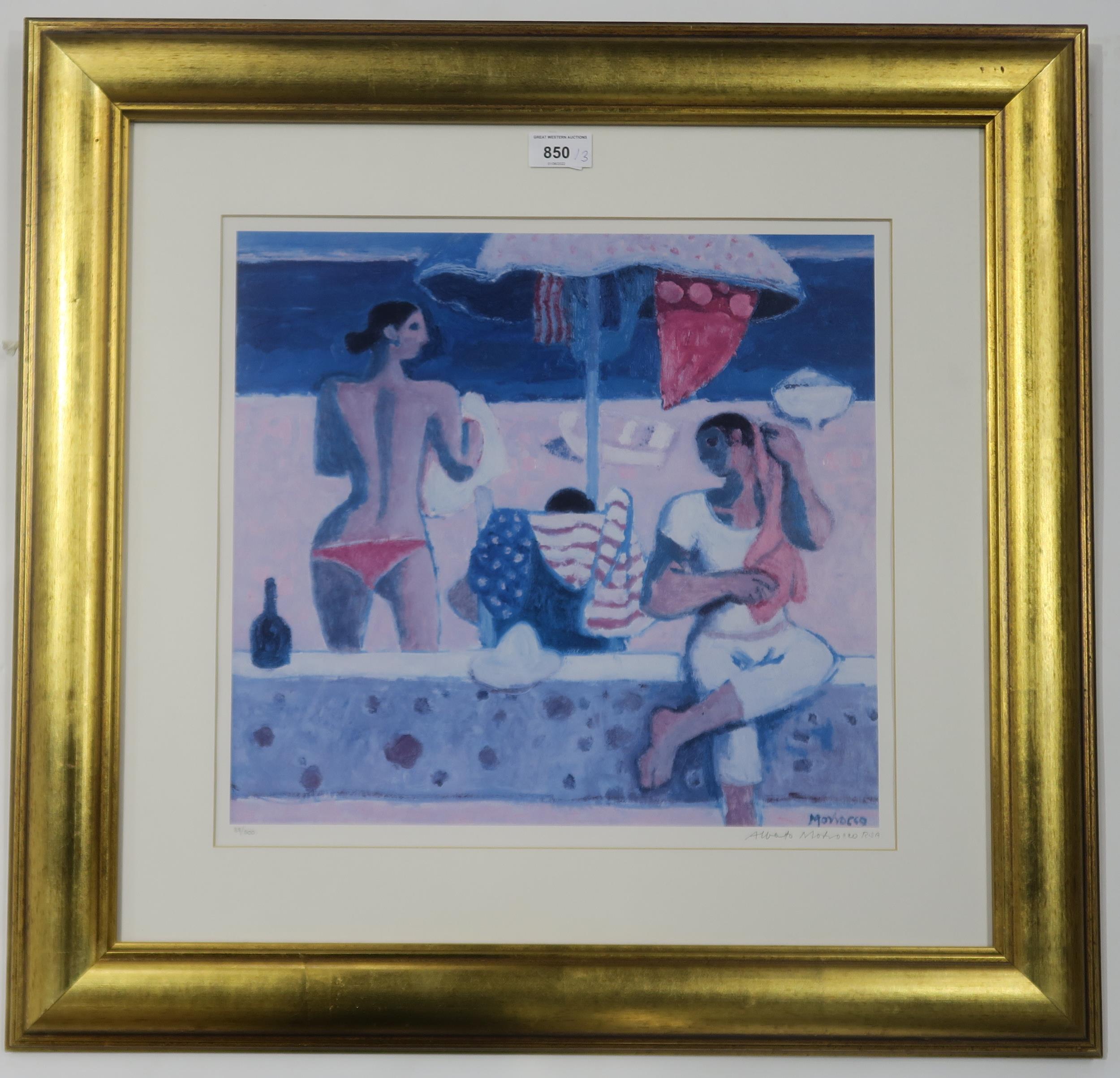 ALBERTO MORROCCO (SCOTTISH 1917-1998) ON THE BEACH  Print multiple, signed lower right in - Image 2 of 5