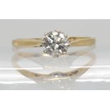 A 9ct gold 0.50ct diamond solitaire, finger size K1/2, weight 1.5gms Condition Report:Available upon