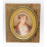 W.F.THOMSON PORTRAIT MINIATURE Regency lady with pearl necklace, circa, 1812, 8 x 6cm Condition