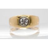 An 18ct diamond solitaire ring, approx .50cts, size N, weight 4.9gms Condition Report:Available upon
