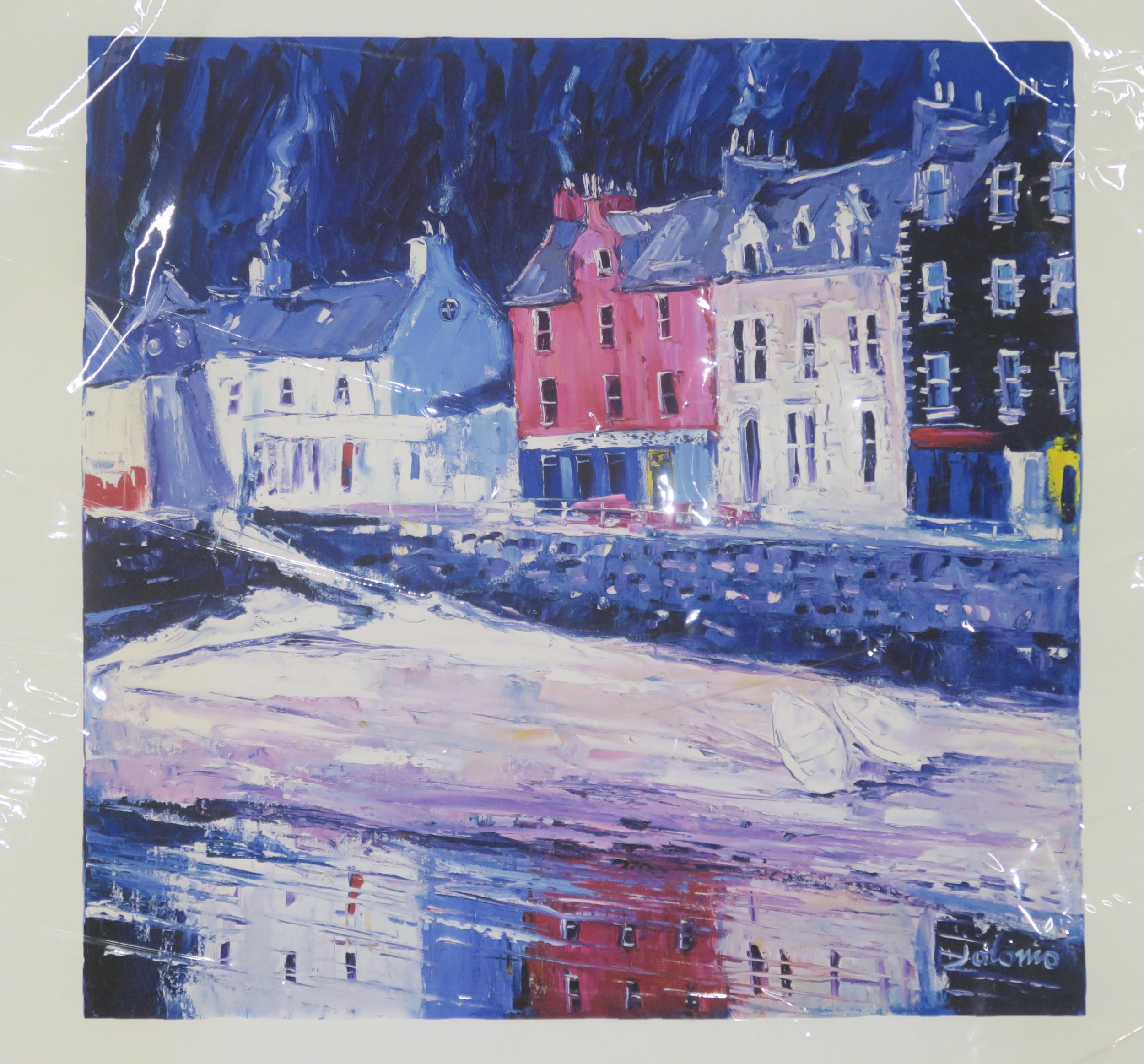 JOHN LOWRIE MORRISON (SCOTTISH b.1948)  WINTER MORNING LIGHT, TOBERMORY, MULL  Print multiple, - Image 2 of 3