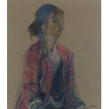 ALEXANDER CREE (SCOTTISH 1929-2014) WOMAN IN EASTERN COSTUME  Pastel on paper, signed lower right,
