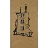 SCOTTISH SCHOOL  TENEMENT END II Woodcut, signed A.DONALD, inscribed, numbered 3/10, dated (19),