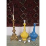 *WITHDRAWN* A lot of two Casa Pupo ceramic table lamps and a modern gilt gesso table lamp (3)