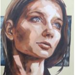 DOMINIKA MAYOVICH FEMALE PORTRAIT  Oil on canvas, signed lower right, 131 x 131cm  Glasgow School of