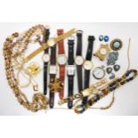 A collection of fashion watches and costume jewellery Condition Report:Not available for this lot.