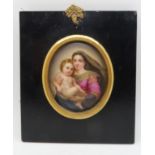 AFTER GUIDO RENI PORCELAIN MINIATURE The Madonna and Christ child, 8 x 6.5cm Condition Report: