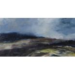 RUTH BROWNLEE (SCOTTISH b.1972) ON THE MOORS, YELL (SHETLAND)  Mixed media on board, signed lower