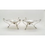 A pair of Art Nouveau silver tazzas, of stylised form, by Elkington & Co, London 1907, 423gms (2)