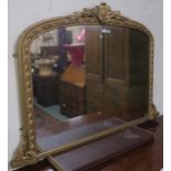 A Victorian giltwood and gesso framed overmantle mirror, 100cm high x 138cm wide Condition Report: