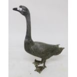 A cast metal garden statue of a goose, 71cm high Condition Report:Available upon request