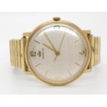 A 9ct gold Marvin gent's watch, hallmarked Birmingham 1963-64 weight including gold plated strap and