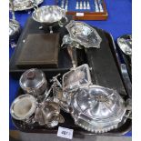 A large collecting of EPNS including flatware, teapots, cased cutlery, sugar bowls etc Condition