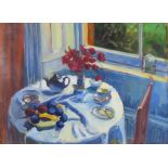 SCOTTISH SCHOOL  TWO LARGE STILL LIFES  Oil on paper, signed PARKER lower right, dated (19)96, 80