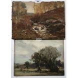 J LOUIS HENDERSON River landscape, signed, oil on canvas, 26 x 37.5cm, ROBERT HOPE Duror, signed,
