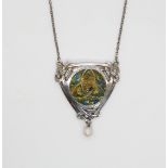 A silver Murrle Bennett enamelled pendant Condition Report:Enamel appears to be varnished over,