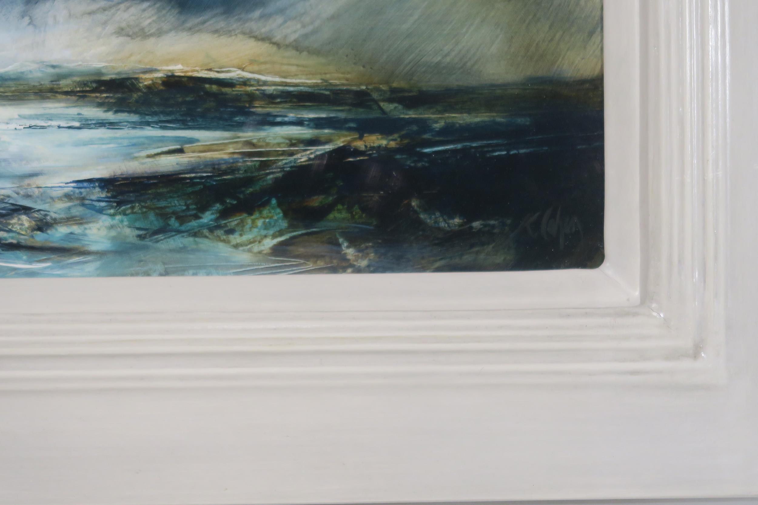 KIRSTIE COHEN (SCOTTISH b.1963) SEASCAPE  Oil on board, signed lower right, 26 x 51cm Condition - Image 3 of 3
