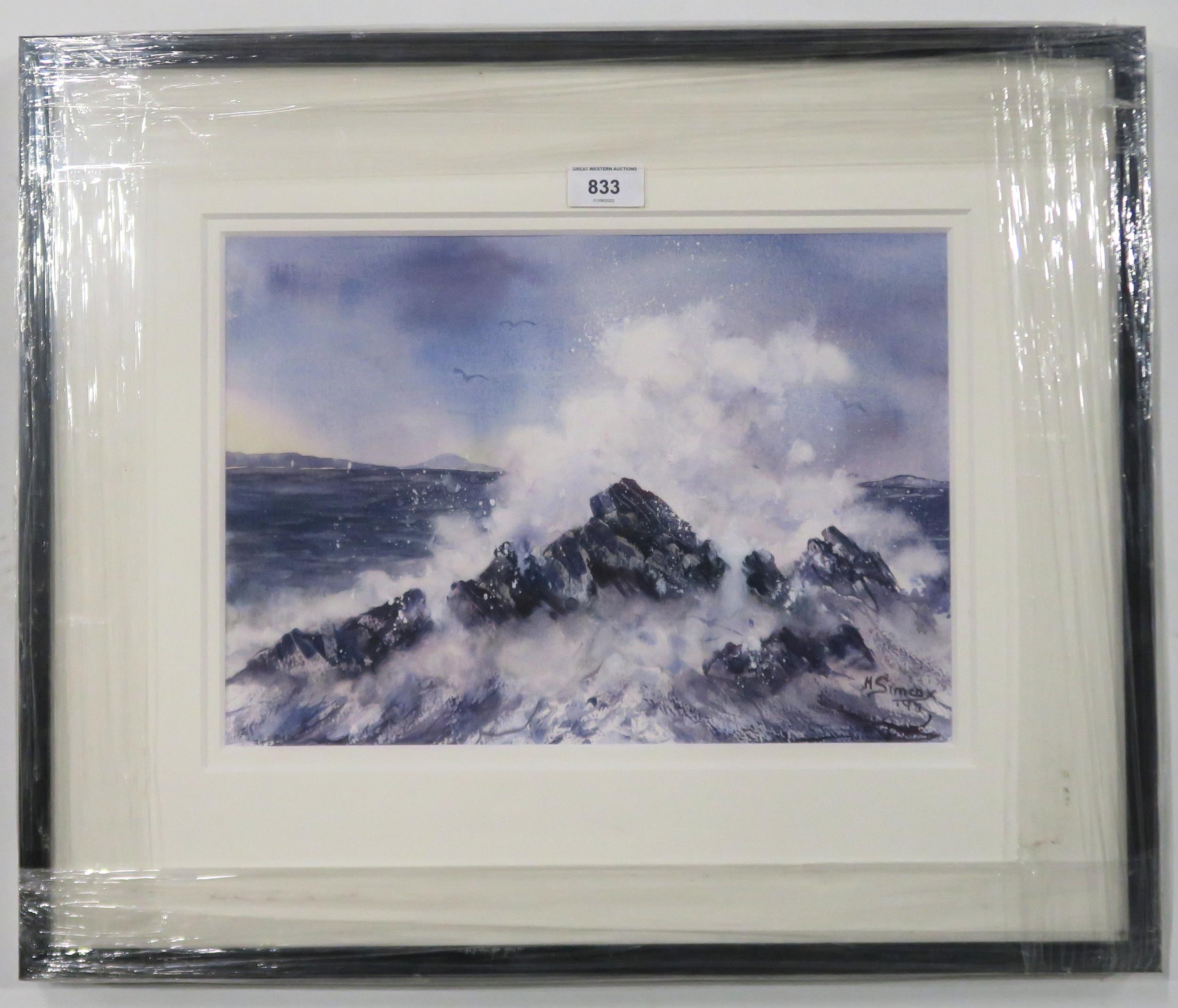 HELEN SIMCOX (SCOTTISH CONTEMPORARY) Watercolour and mixed media, signed lower right, dated, 25 x - Image 2 of 3