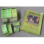 SUBBUTEO TABLE SOCCER circa 1970  With red and blue teams, boxed, together with thirteen boxed