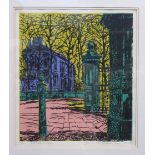 SCOTTISH SCHOOL PARTICKHILL ROAD Screenprint in colour, signed James H ..., 38 x 34cm, together with