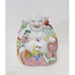 A contemporary Chinese model of Hotei,  under and overglaze painted, 29cm Condition Report:Available