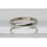 A platinum wedding ring, size L1/2, weight 3.1gms Condition Report:Available upon request