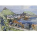 JEAN GARDINER (SCOTTISH b.1973) DUNURE Watercolour, signed lower right, 26 x 37cm Condition Report: