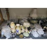 A Turn Wien porcelain vase, Crown Devon vase, assorted other ceramics, glassware etc Condition