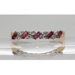 An 18ct gold ruby and diamond eternity ring, size S1/2, weight 2.9gms Condition Report:Available