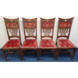 A lot of four Victorian mahogany high back upholstered dining chairs (4) Condition Report: