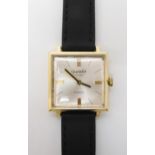 An 18ct gold Gigandet watch with square dial, weight including strap and mechanism 22.1gms Condition