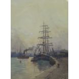 DAVID MARTIN In Glasgow Harbour, signed, watercolour, 35 x 25cm and another two (3) Condition