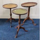 A lot of three assorted mahogany tripod based wine tables (3) Condition Report:Available upon