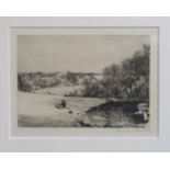 GEORGE HOUSTON RSA, RSW Lingering Winter, signed, etching, 14 x 19cm and another (2) Condition