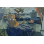 J CLANACHAN STILL LIFE ON TABLE  Oil on canvas, signed lower right J.Cl..., dated (19)62, 60 x